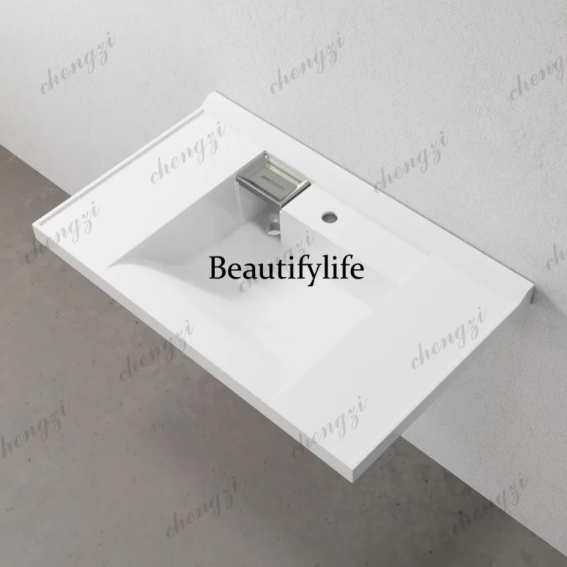 

Artificial stone integrated bathroom cabinet large capacity acrylic Corian wash basin