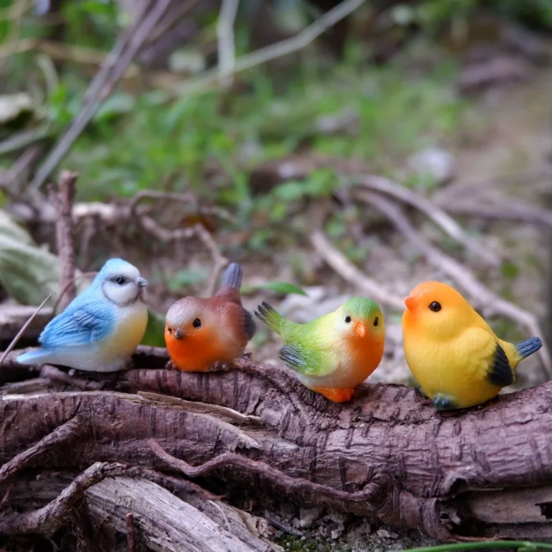 1Pc outdoor statues, robins, resin handicrafts, suitable for moss potted plants/landscaping small ornaments/gardening decoration