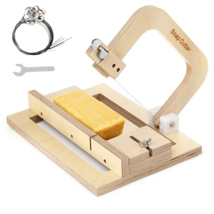 

Adjustable Wooden Soap Cutting Tool with Single Wire for DIY Handmade Soap Making Perfect for Cutting Butter Cheese and Various