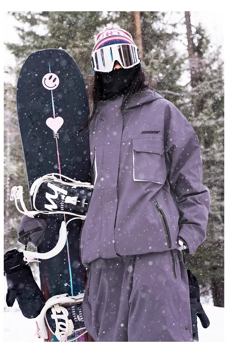 

2025 Ski Suit Women Men Waterproof Thickened Warmth Reflective Windproof Ski Wear Hooded Snowboard Equipment Ski Jacket Pants