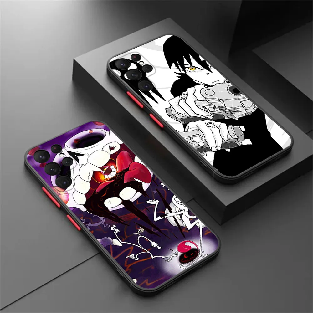 Phone Case For Samsung S21 Plus S24 S23 S22 S20 Ultra A53 A54 A71 A72 A73 A34 A51 A52 Soul Eater Cartoon Translucent Back Cover image 2