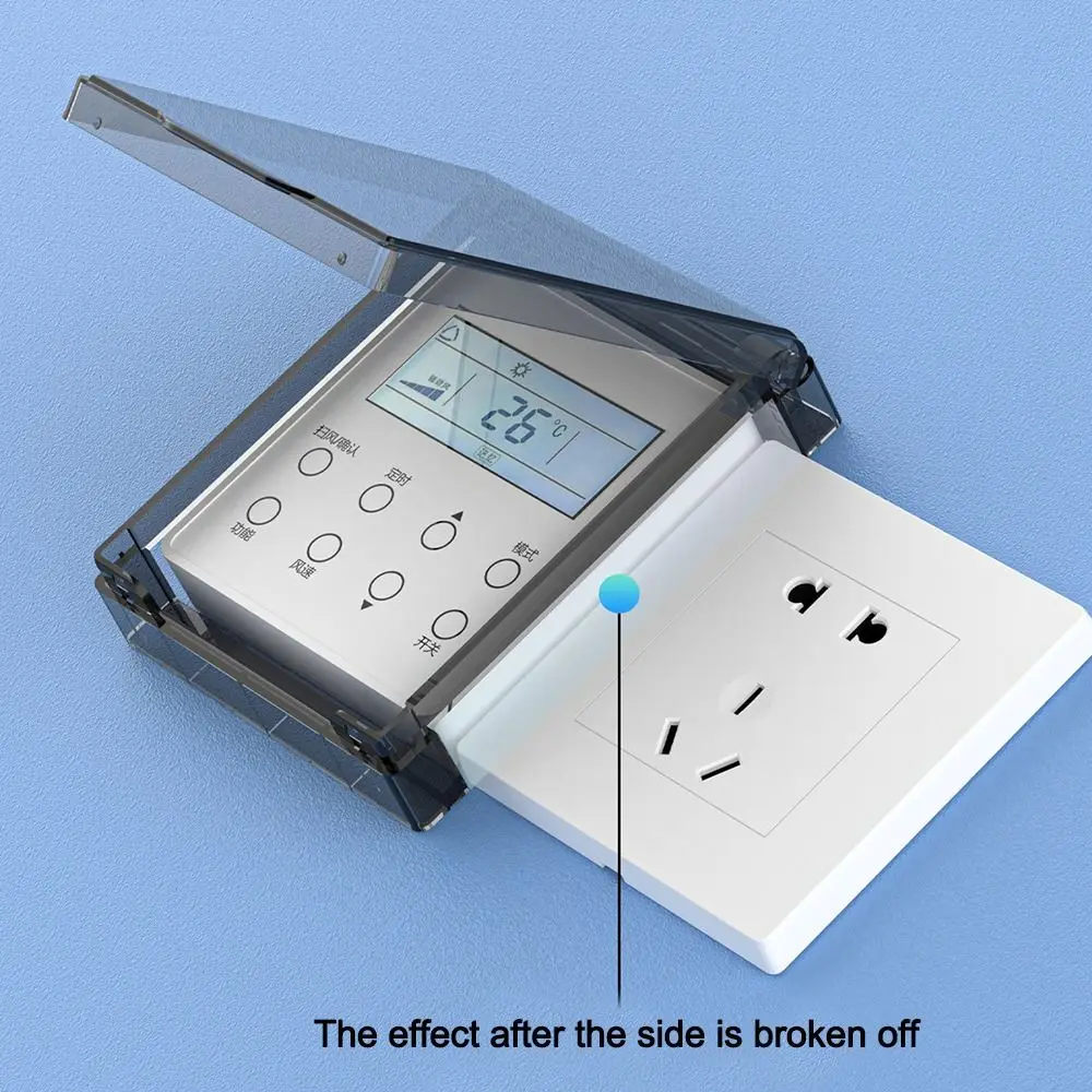 Kotak Saklar AC Tipe 86 Tahan Air Transparan Penutup Steker Listrik Anti Cipratan Perekat Sendiri