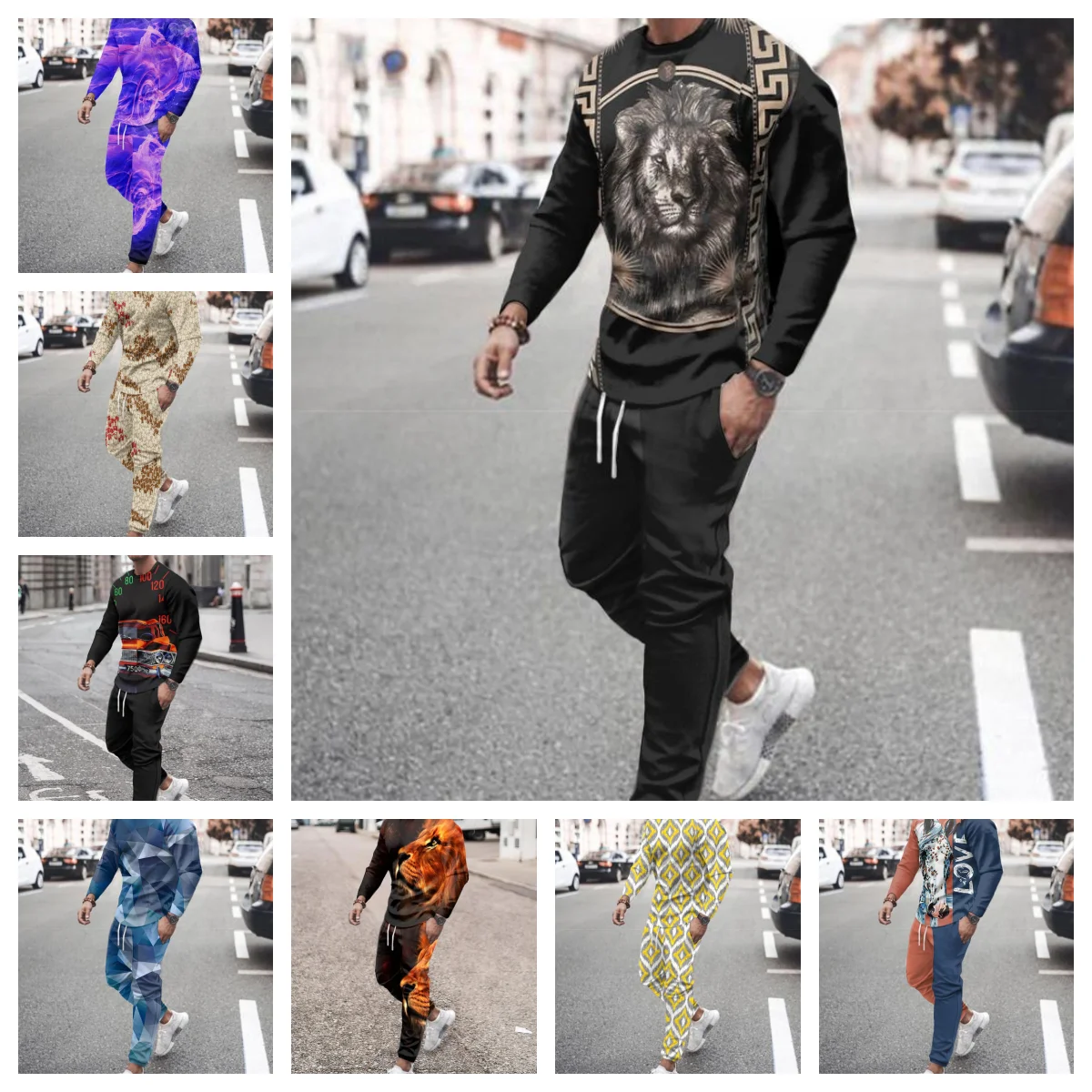 

25-26 Spring and Autumn Hot Sale Luxury Street Casual Men's Adult Fashion Long Sleeve Suit Daily Sports Cool Trend Loose Y2K