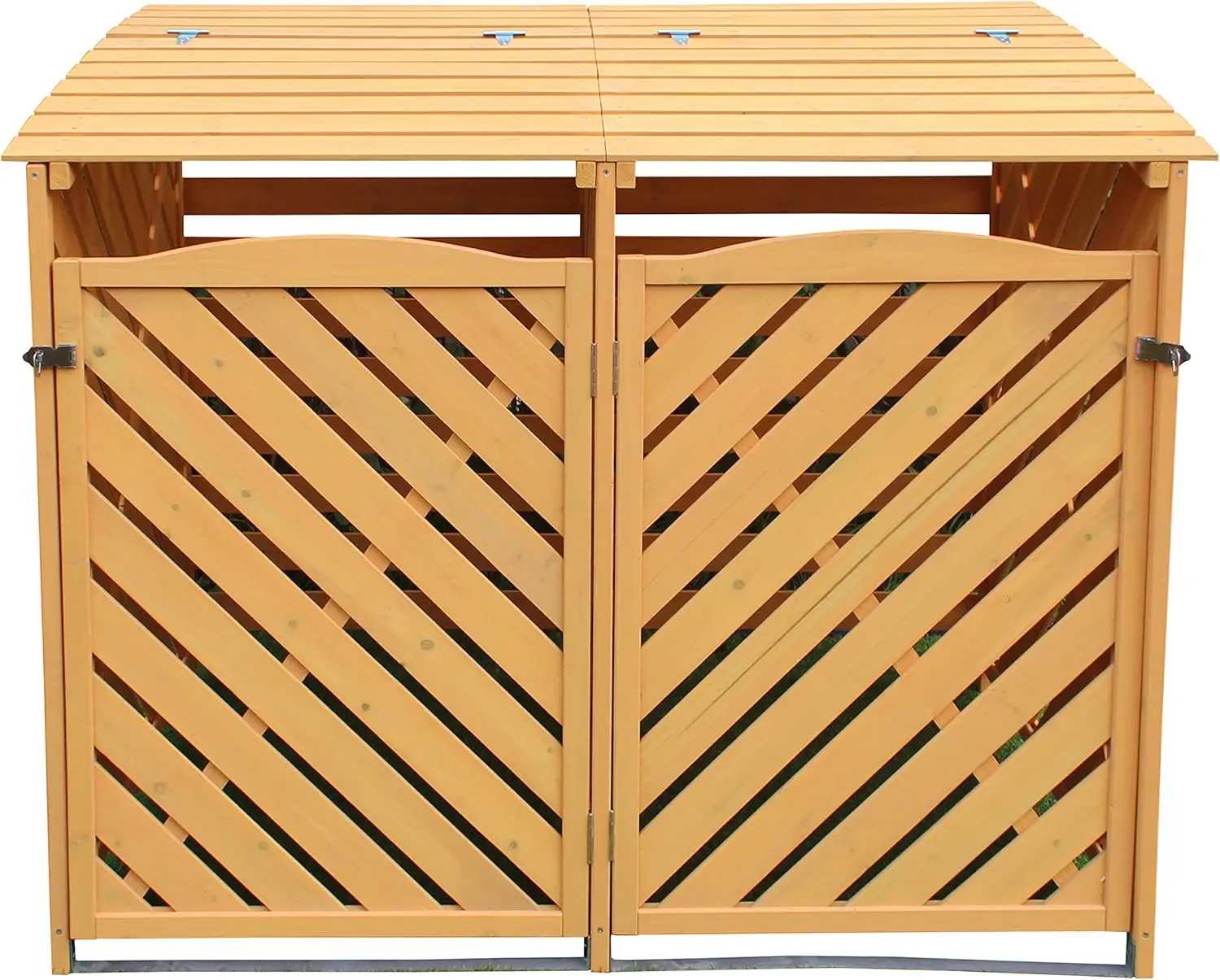 

4.9 ft. x 4 ft. Wooden Outdoor Storage Shed for Outdoor Trash Can and Recyclables, Stores 2 Trash Cans, 4' x 4.9' x 3'