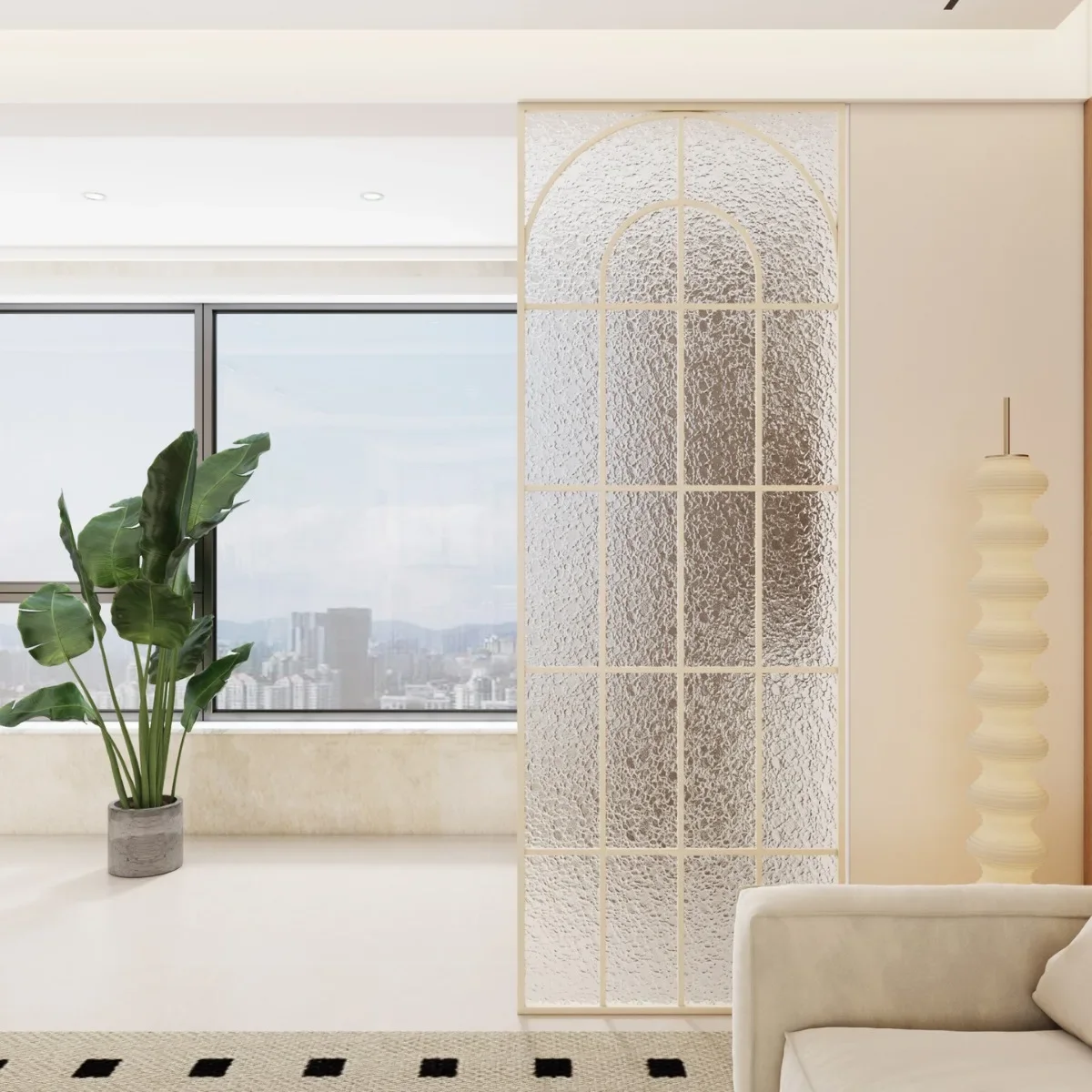 Changhong glass partition living room home office blocking wrought iron stainless steel screen partition wall 4