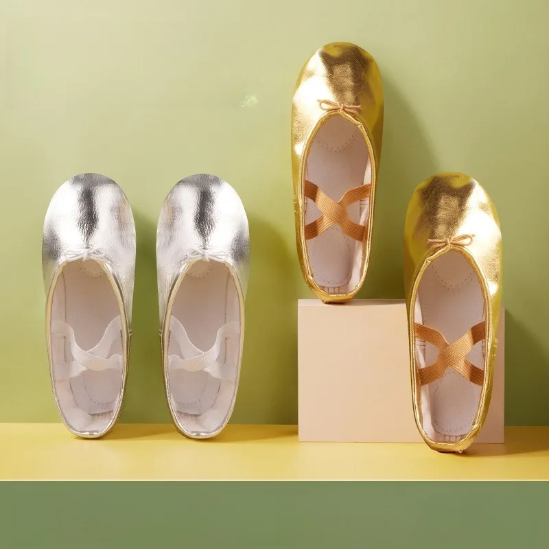 PU Leather Cat Claw Ballet Shoes Gold Silver Soft Sole Dance Slippers Adult Practise Ballerina Footwear Gym Yoga Training Shoes