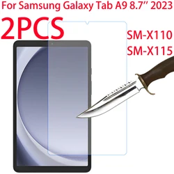2PCS For Samsung Galaxy Tab A9 8.7 inch 2023 Tempered Glass Screen Protector For A9 SM-X110 SM-X115 Protective Film Fit Screen