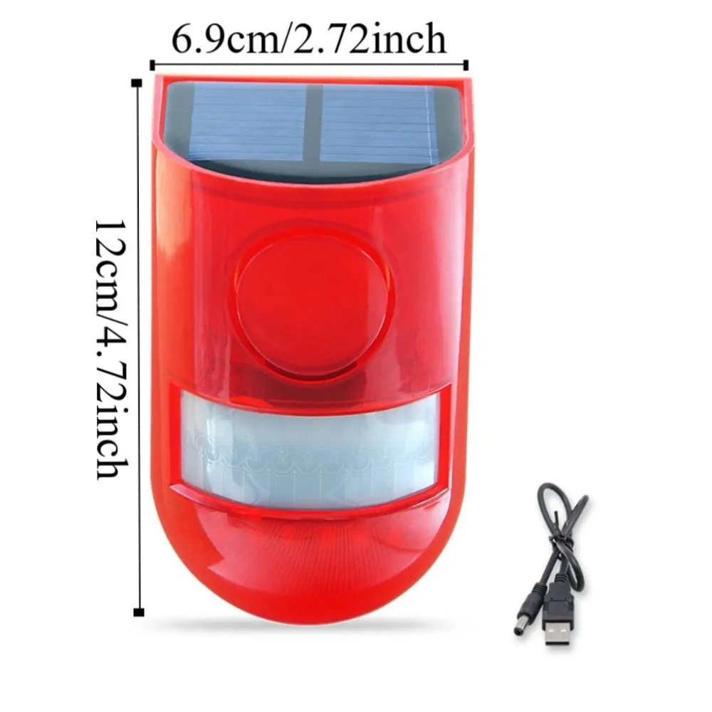 Waterproof Solar Alarm Multifunctional Portable Solar Charging Alarm Animal Deterrent Rechargeable Security Alarm Siren