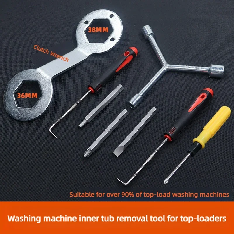 Washing Machine Inner Drum Disassembly Tool Kit, Special Fittings for Drum Cleaning, Wrench & Pull Hook Combo Set