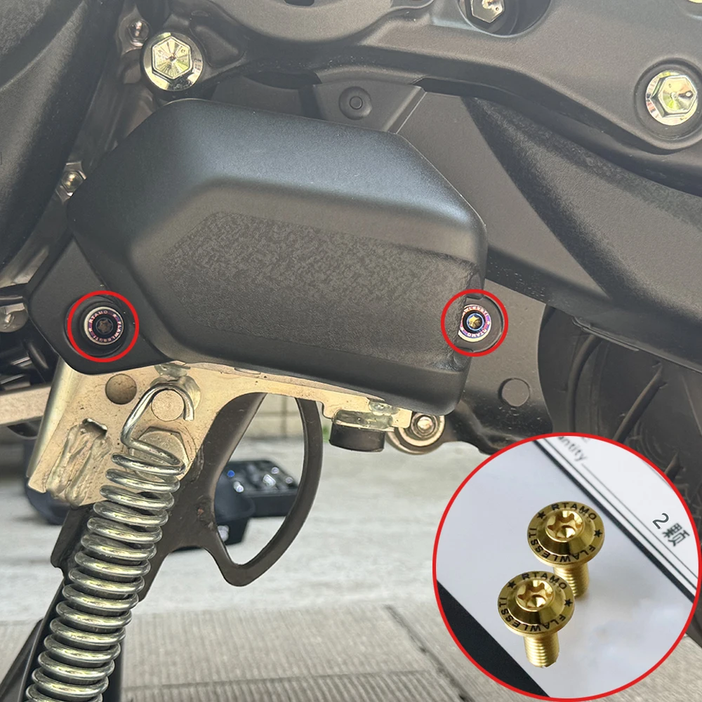 FLAWLESSTI Gr5 Titanium Bolt Sprocket Exhaust Pipe Rear Fender Rear Caliper Rear Axle Engine Oil Bolt For Yamaha Tmax 560 530