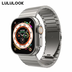 LULULOOK-Pulseira de relógio para Apple Watch Ultra, pulseira de titânio, 49mm, cor titânio