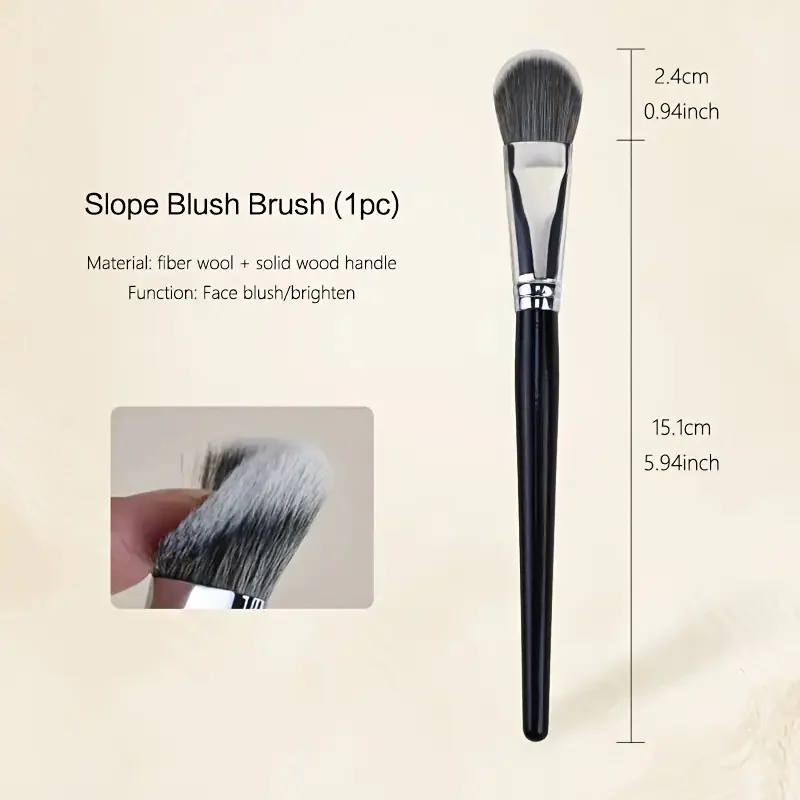 Tongue Shaped Makeup Blush Brushes 45° Angled Contour Concealer Brushes Nylon Bristles Flawless Foundation Blending Makeup Brush