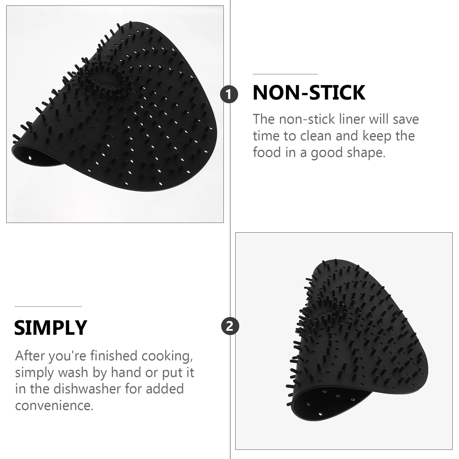 1Pcs Air Fryer Liner Silicone Reusable Non Stick Perforated Baking Mat Kitchen Accessory for Shrimp Fish Breakfast Easy Clean
