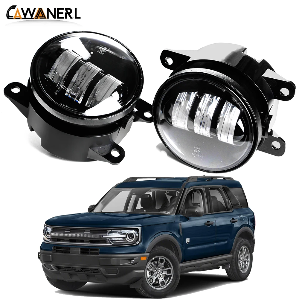 2 Pieces H11 Fog Light Assembly For Ford Bronco 2021 2022 High Bright 30W 4000LM Car Left + Right LED Fog Lamp