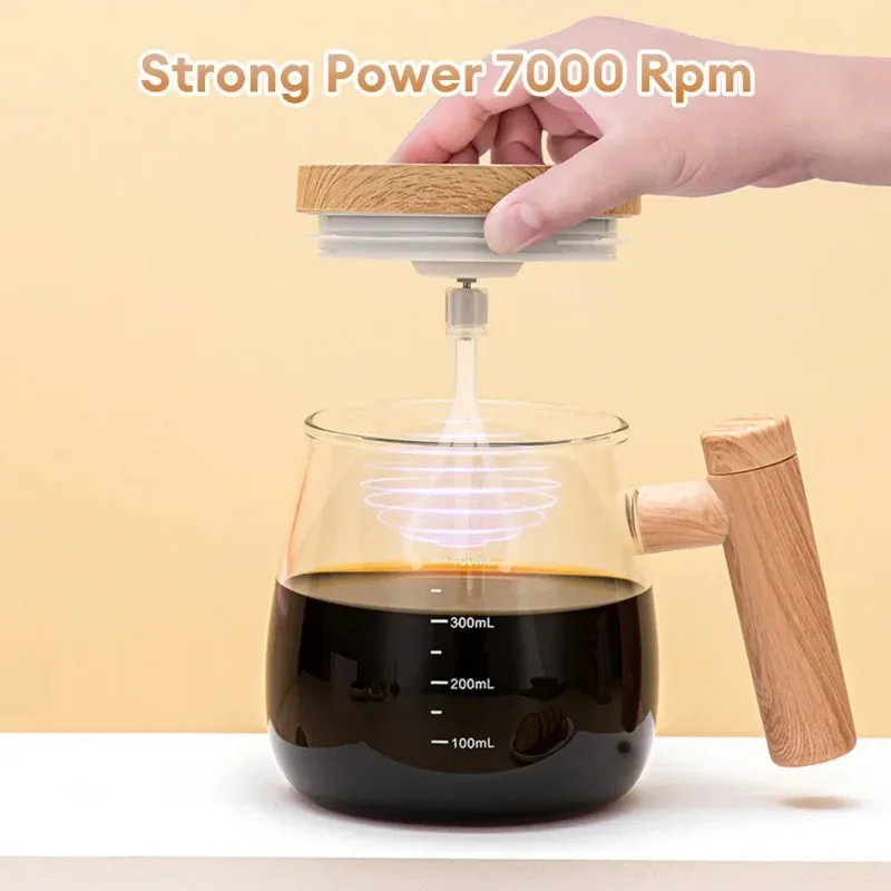 400ML Electric Blender Mixer Pot， Portable Self Stirring Glass Coffee Cup Mugs for Milk Latte Coffee Drinks Mixing