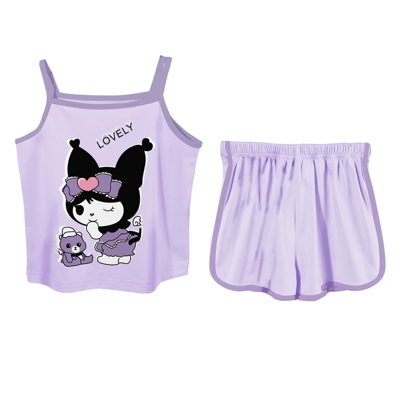 

Children's Pajamas Summer Thin Girls Pure Cotton Little Girl Suspender Vest Home Clothing Set