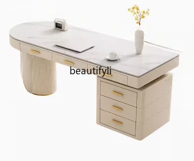 

French Desk Stone Plate Light Luxury and Simplicity Modern Desk Desk Study Computer Consultation Table