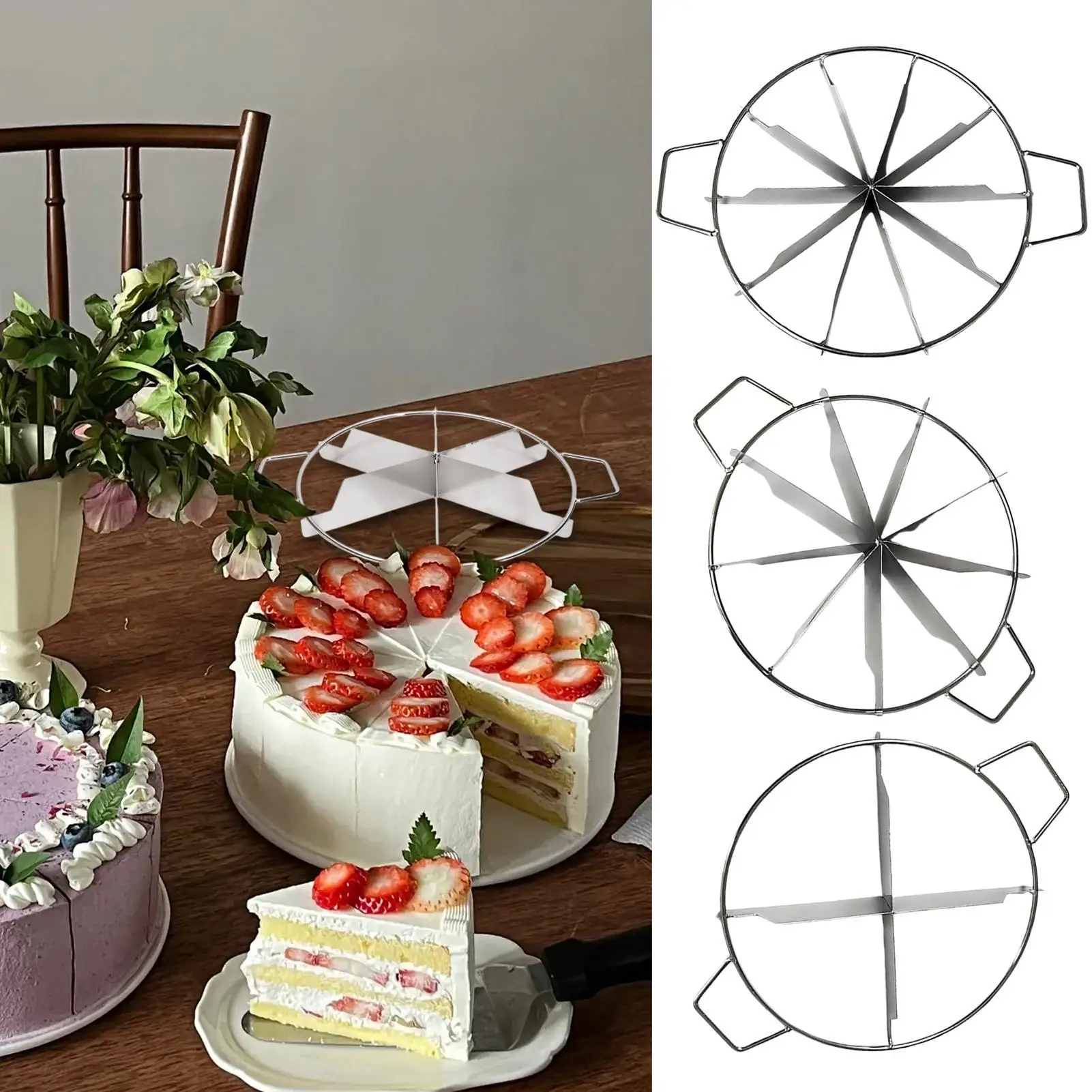

Cake Portion Cutter Cheesecake Slicer Food-Grade Portion Marker Tool For Birthday Bakery Home Party Display Serving Dessert