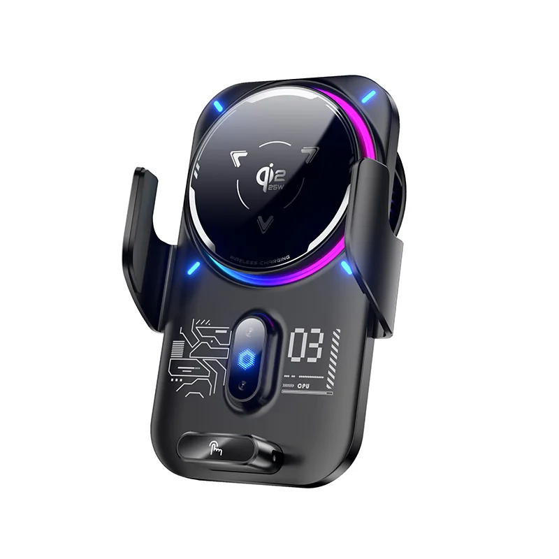 2-in-1 Magnetische Auto-Handyhalterung Halbleiter-Kühlung Qi2 25W Kabelloses Ladegerät Auto-Induktion RGB-Licht Universelle Telefonhalterung