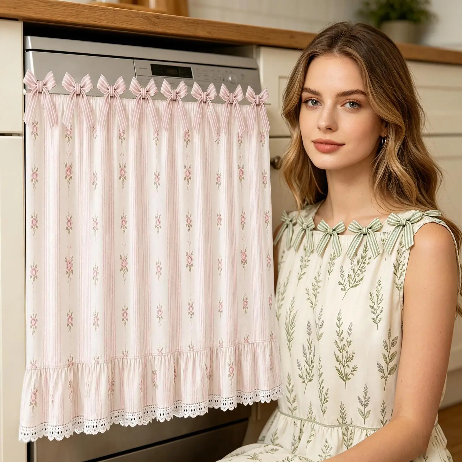 

Oven Skirt Curtains 78x55cm Farmhouse Stove Skirt With Ties Stove Curtains With Ties For Cottage Kitchen Cabinet Window