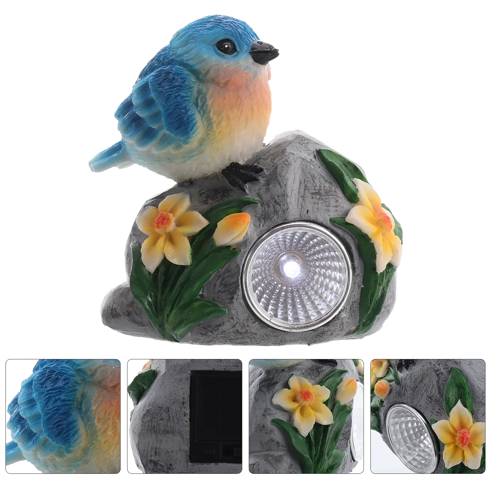 

Solar Powered Resin Lamp Realistic Bird Design for Garden Outdoor Patio Lawn Pathway Driveway Absorbs Energy Shines Hours