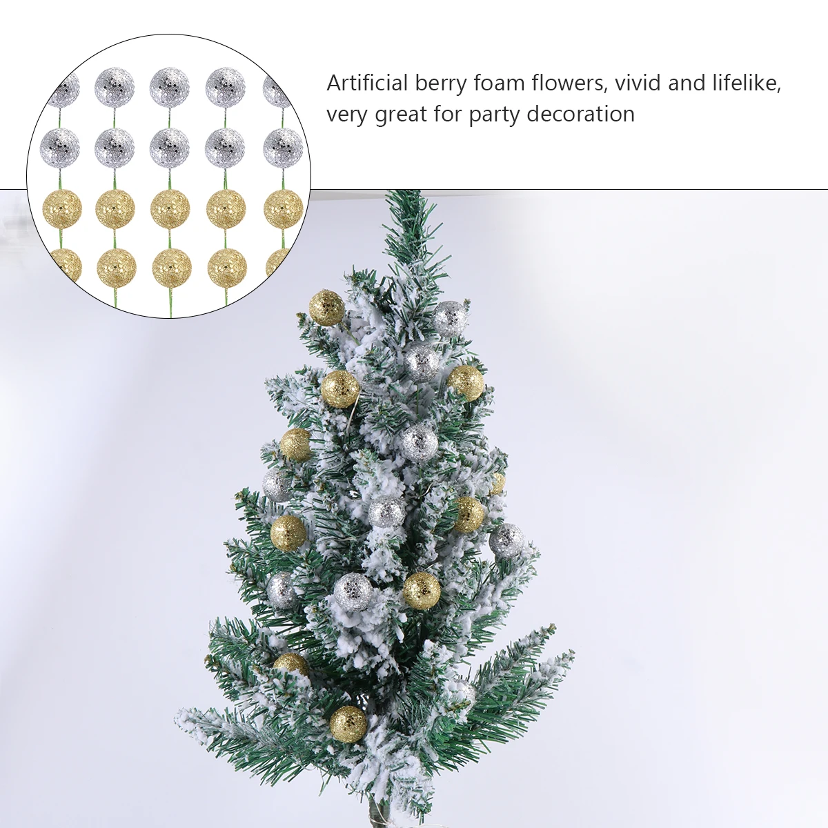 

20Pcs Artificial Glitter Berries Realistic Simulation Fruit Branch Decor Christmas Wedding Party Home DIY Photo Prop Ornament