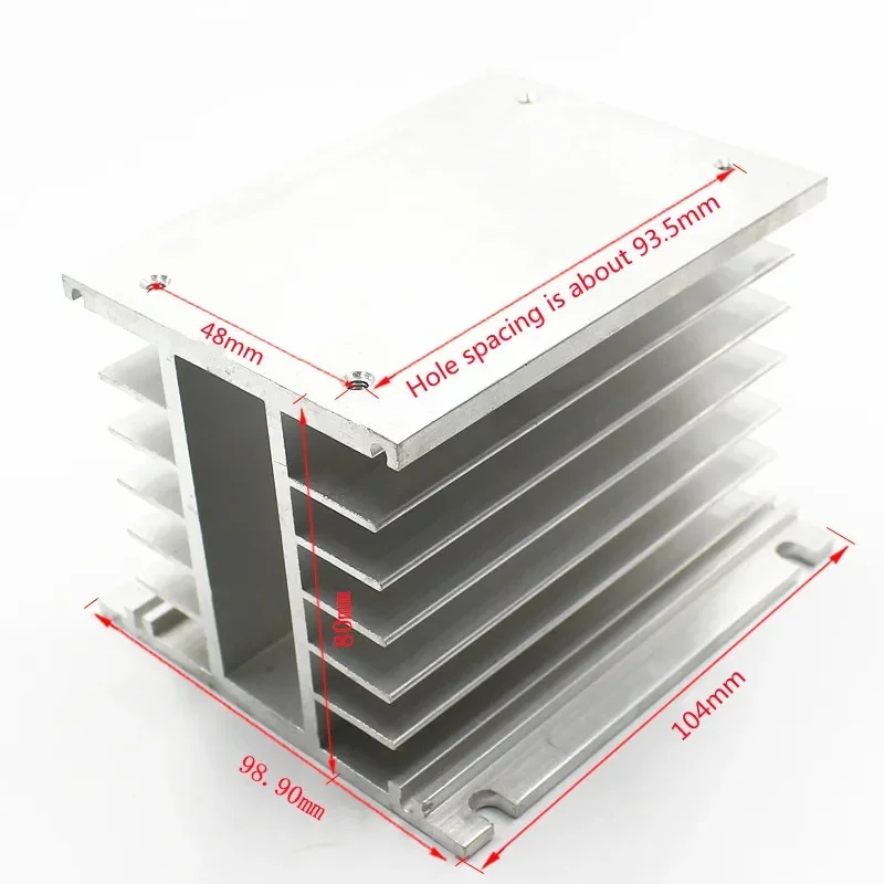 3 Phase Heat Sink 80*104*100mm for SSR Solid State Relay Aluminum Heatsink