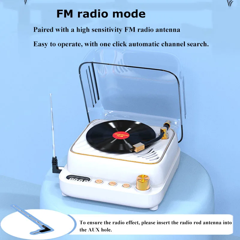Mini Bluetooth Lautsprecher Retro Vinyl Plattenspieler tragbare FM Radio Karaoke Mikrofon Sound box Stereo Musik Player Freis prec heinrich tung cal