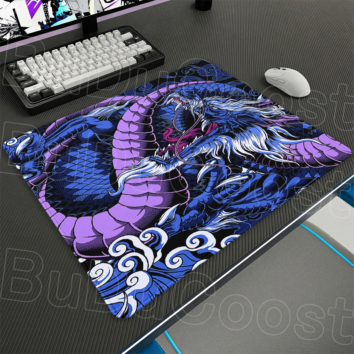Anime Keyboard Gamer Lock Edge Mouse Pad for E-sport Japanese Dragon Small Notebook Speed Office Desk Mat HD Print Rubber Carpet
