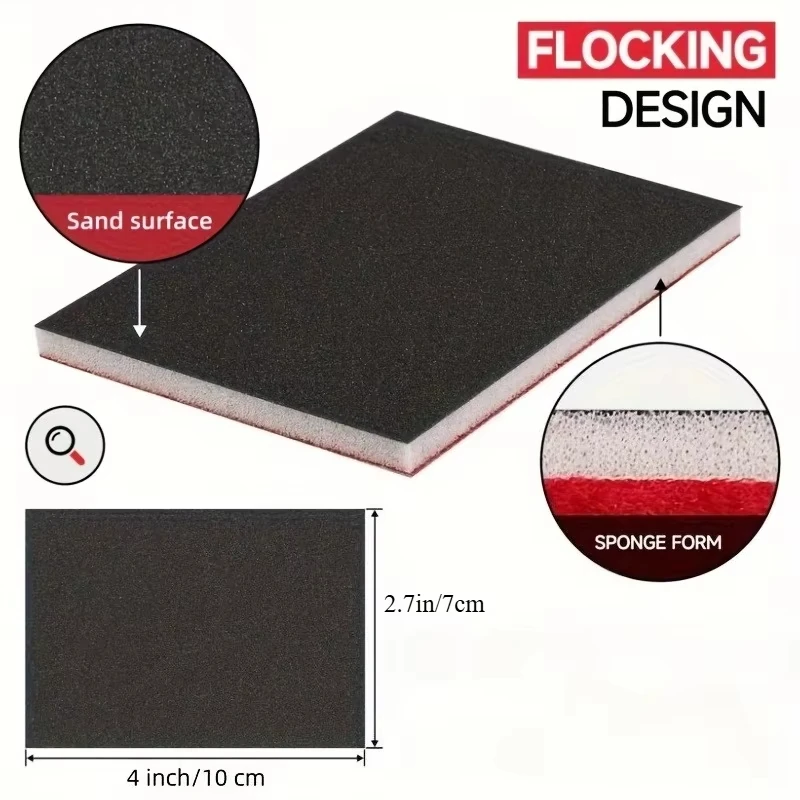 20pcs 70x100mm Sanding Sponge Blocks Wet Dry Soft Foam Sandpaper for Metal Wood Polishing 180-3000 Grit