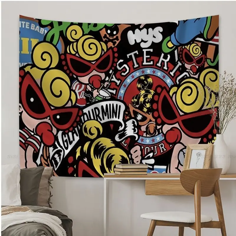 Japan Fashion Hysteric Mini Cartoon Tapestry Art Science Fiction Room Home Decor Cheap Hippie Wall Hanging