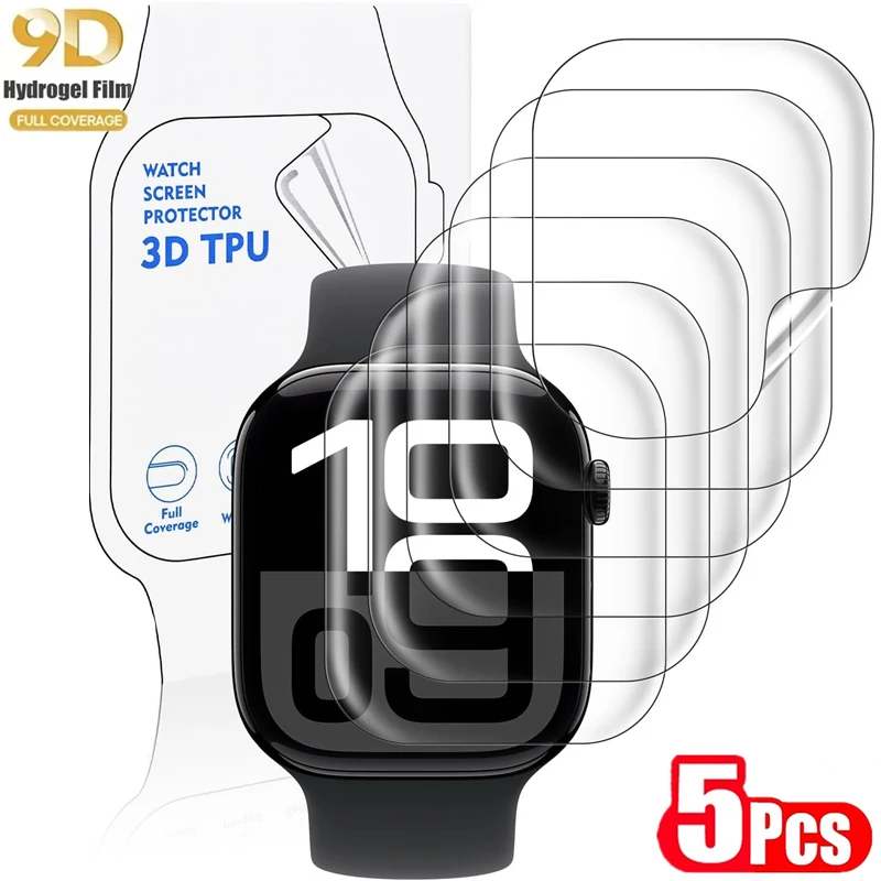

5PCS Hydrogel Film for Apple Watch 46MM 44MM 40MM 45MM 41MM 42MM 49MM 38MM Screen Protector iwatch series Ultra 10 9 8 7 SE 6 5