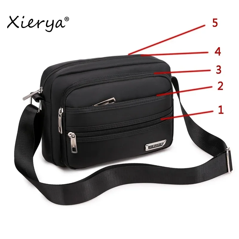 Xierya Men Crossbody Bag Black Collection Bags for Men Shoulder Bags Leisure Messenger Bag Satchel Business Man Oxford Packs