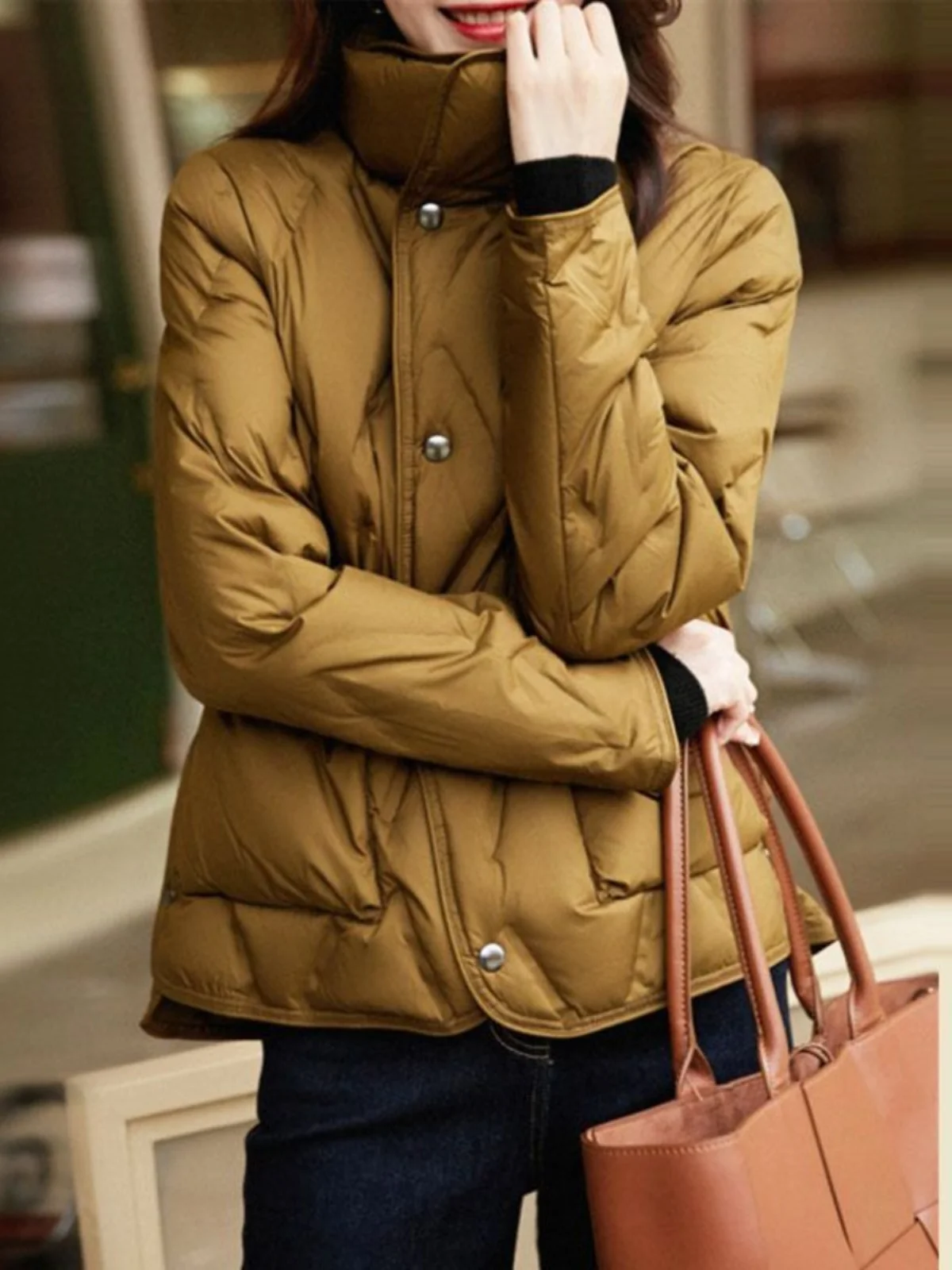 

Легкое теплое белое пальто Du down Jaet Gun Color Bule Pred Glue Slim Fit корейское тонкое зимнее пальто прямого кроя