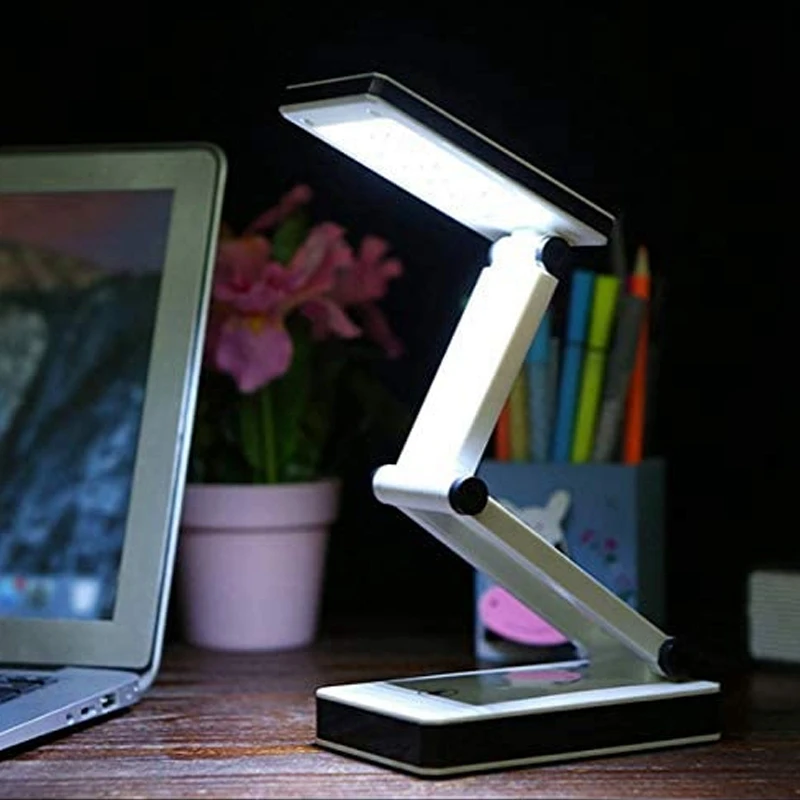 Super Bright COB LED Portable Desk Lamp Foldable Press Sensitive Control Battery And USB Powered (No Battery)