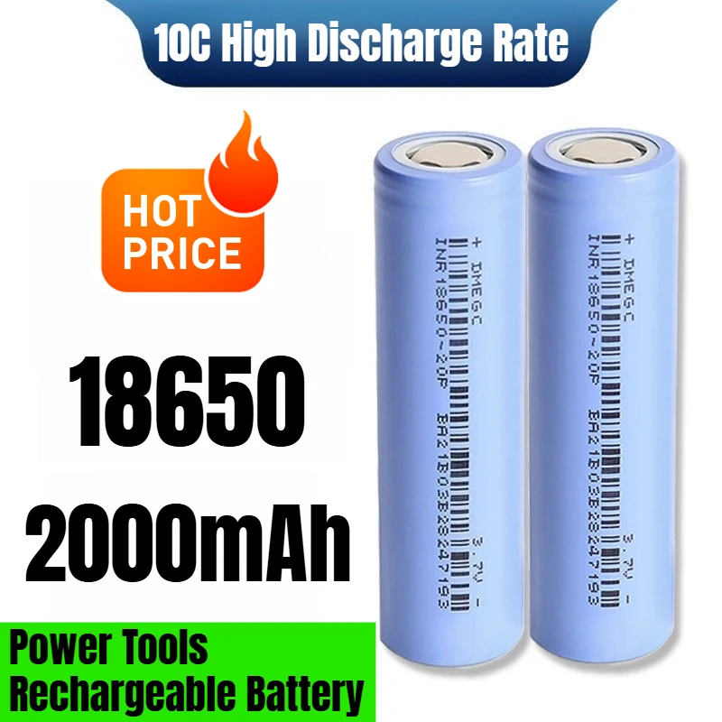 

18650 2000mAh 10C High Discharge Rate Power Tools Rechargeable Battery