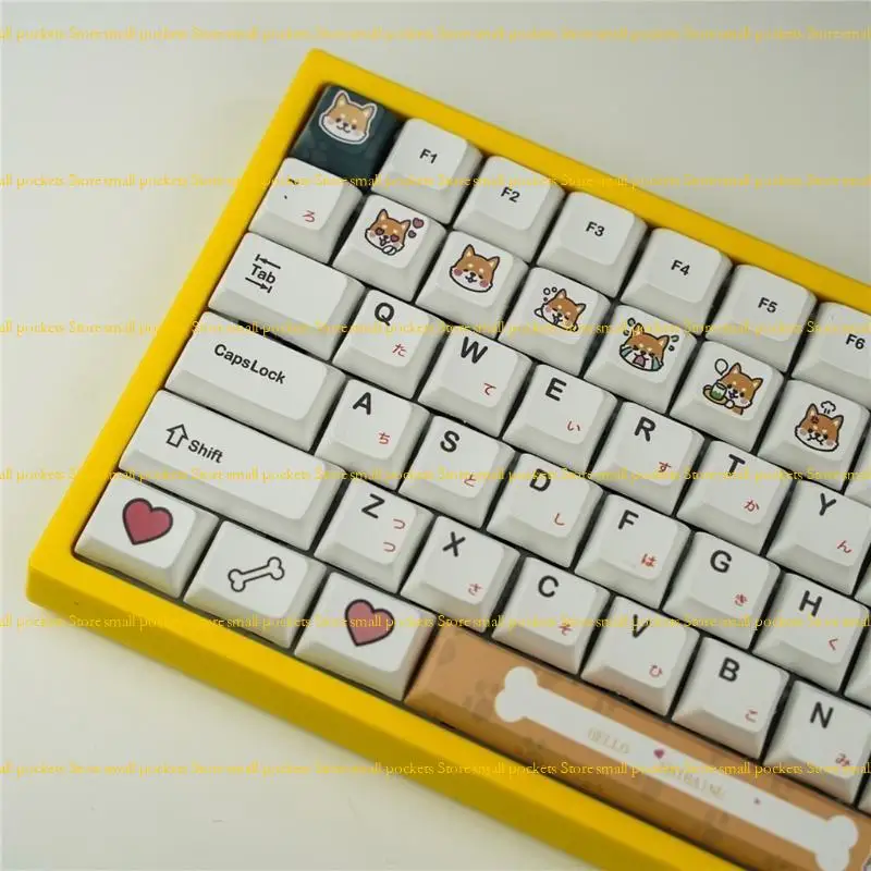 R1WD 116Keys / Set  XDA PBT Keycaps Full Set Mechanical Keyboard Keycaps PBT Dye-Sublimation Corgi Theme Keycaps