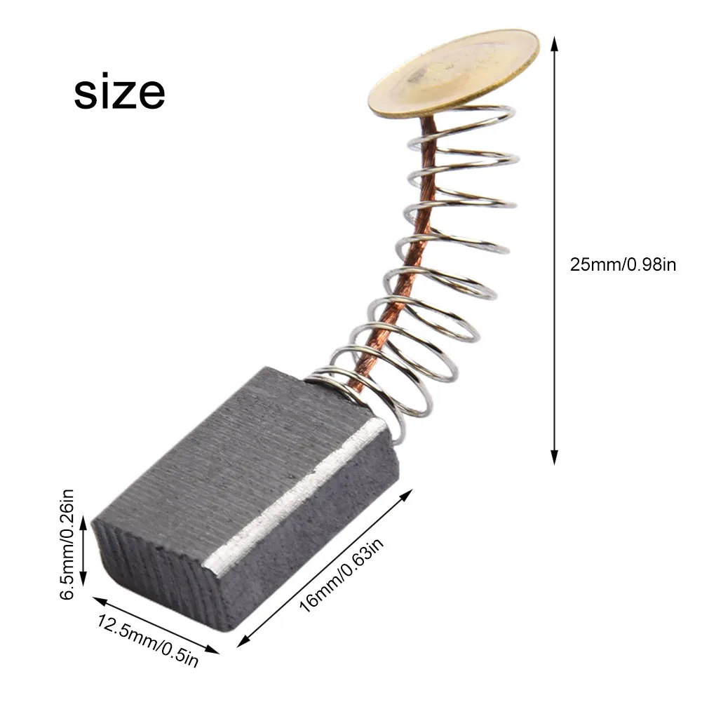 Engine Motor Carbon Brush Spare Parts Spring 25mm Vacuum Cleaners 16*12.5*6.5mm For Hammer Drill Power Tools 4 Pcs