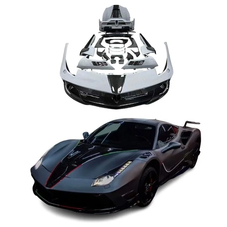 High Quality for 488 GTB Spider Body Kit MSY Style Carbon Fiber Upgrade Engine Hood Front Bumper Rear Bumper Side