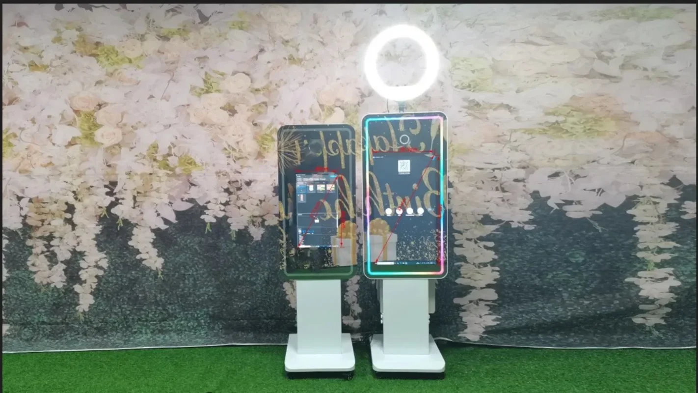 2025 Latest Trend LCD Touch Screen Photo Booth Shell Party Selfie DSLR Mirror Photo Booth Machine with Cam era Printer Option