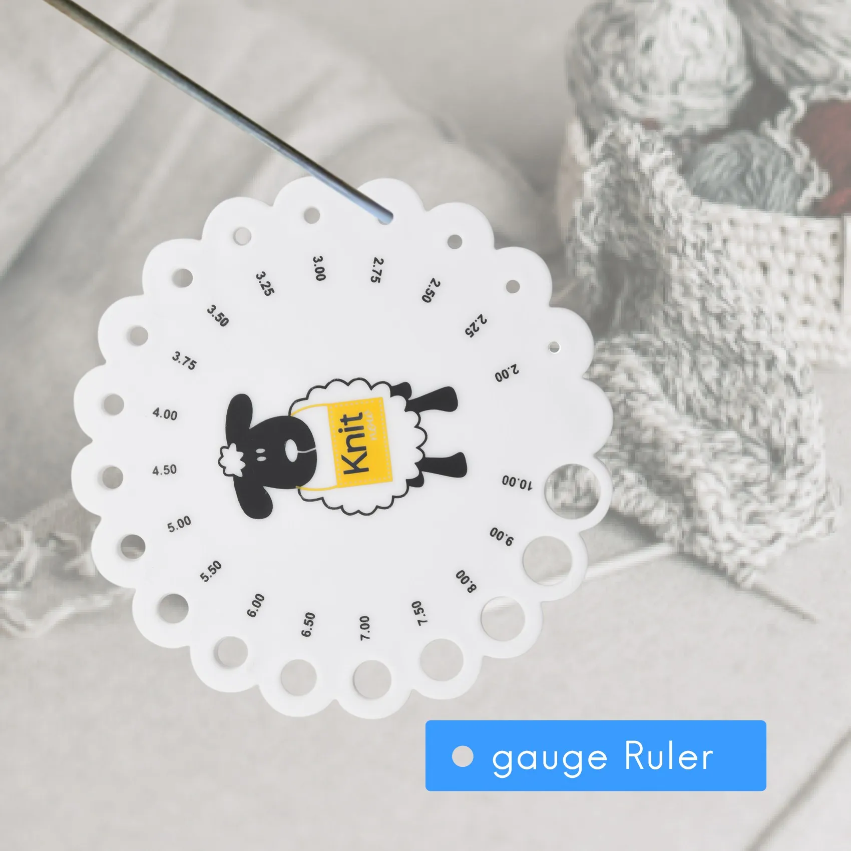 *N21R Knitting Needle Gauge Ruler