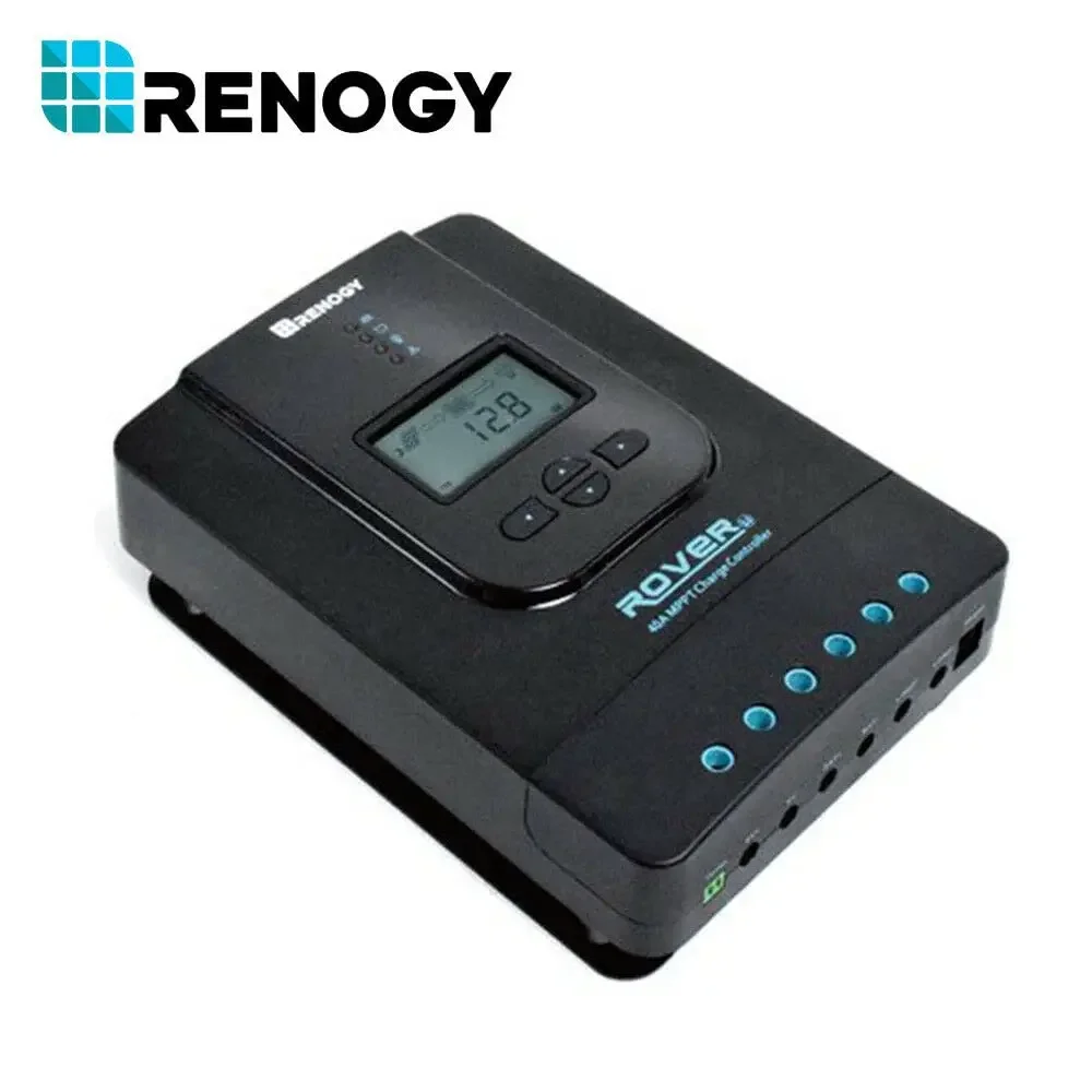 Renogy-ソーラー充電コントローラー,40アンペア,12V, 24V, DC入力,自動パラメーター,調整可能なLCDディスプレイ,ソーラーパネルレギュレーター