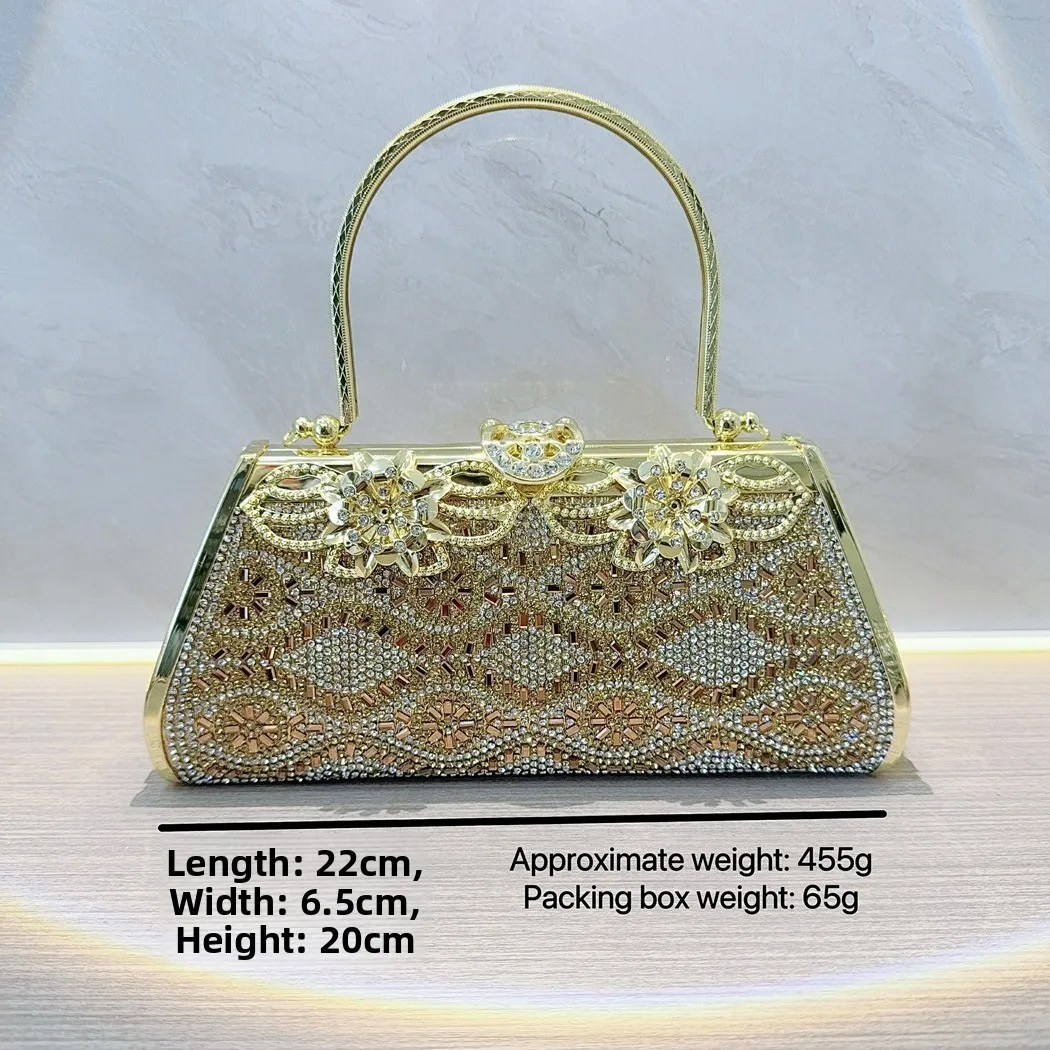 

Retro Diamond Embedded Women's Handbag Faionable Evening Dr Crossbody Bag Ele Dinner Bag Hard ell oulder Bag