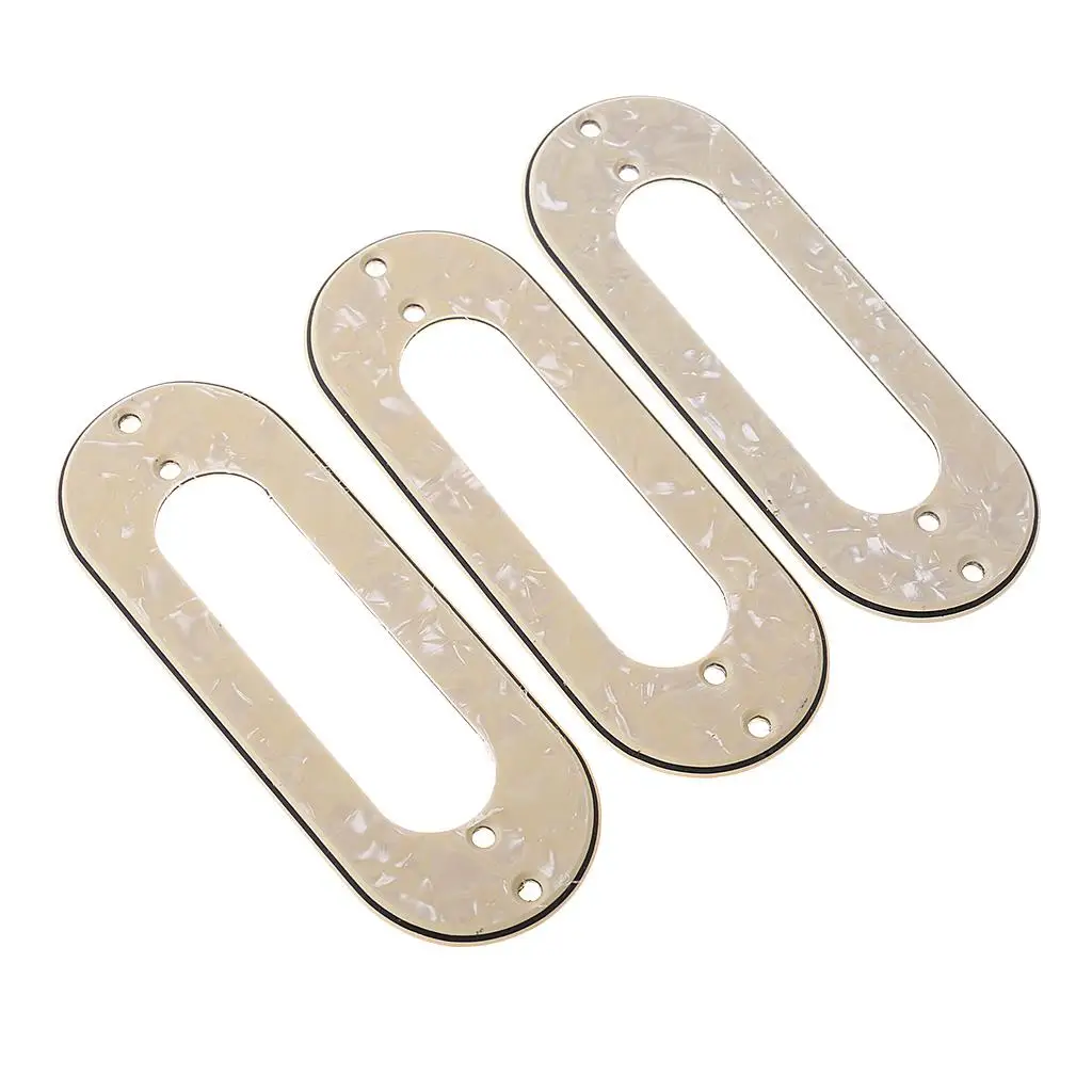 Pickup per chitarra 3 pezzi Anello con struttura in metallo Proteggi pickup per chitarra ST Beige