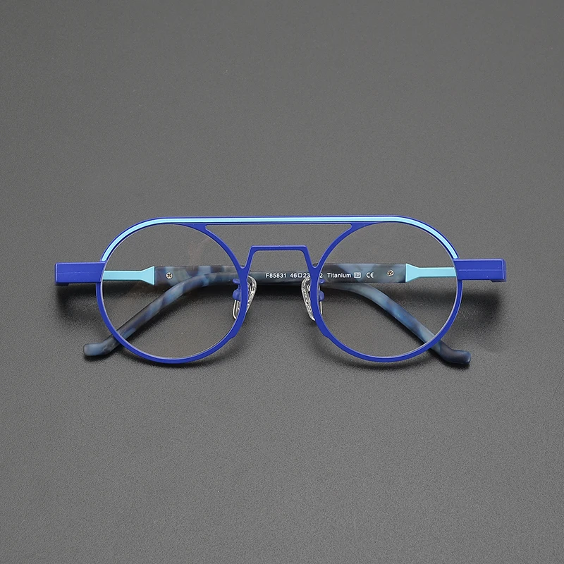 High Quality Colorful Titanium Small Round Frame Glasses Trendy Retro Eyeglasses Customize Myopia Optical Glasses