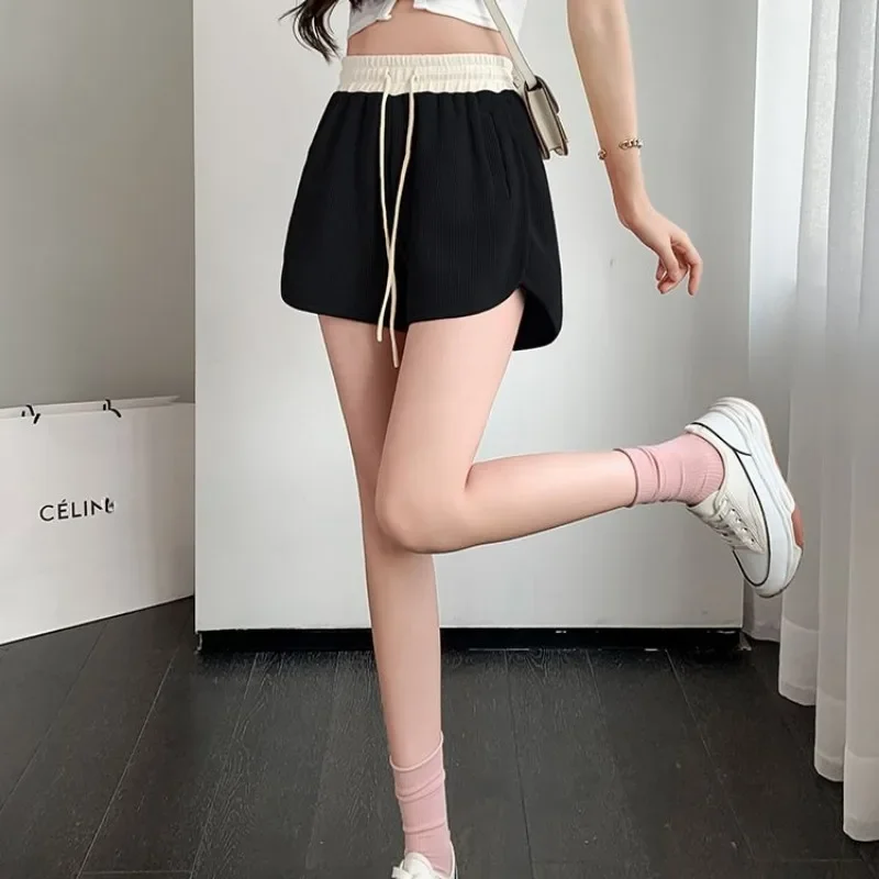 

Women's Shorts Elastic Waist Pocket Female Short Pants Comfy Designer Normal Elasticty Harajuku Fashion Classic Stretchy Design