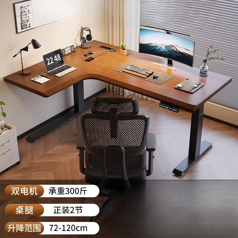Lifting table Double computer desk Bedroom Home workbench L-shaped office desk Corner table