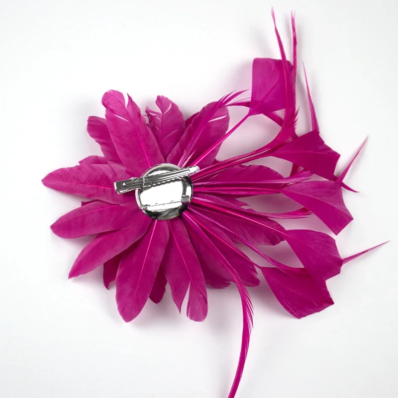 Beautiful Feather Flower Wedding Fascinator Bride Headwear Hair Pin Fashion Women Hair Accessories Cocktail Plumage Headdress
