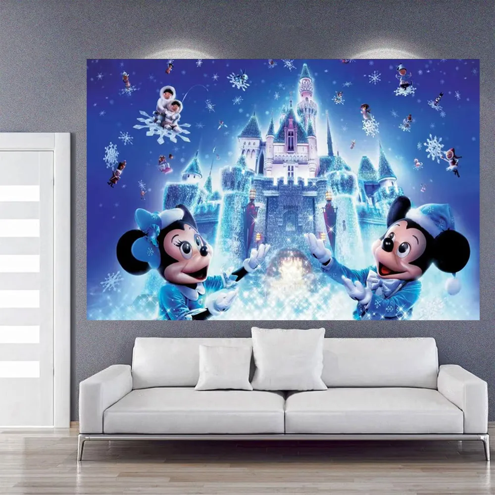 Cartoon Mickey Minnie Mouse Donald Duck Theme Kids Birthday Party Amusement Park Background Photography Decor Baby Shower Banner