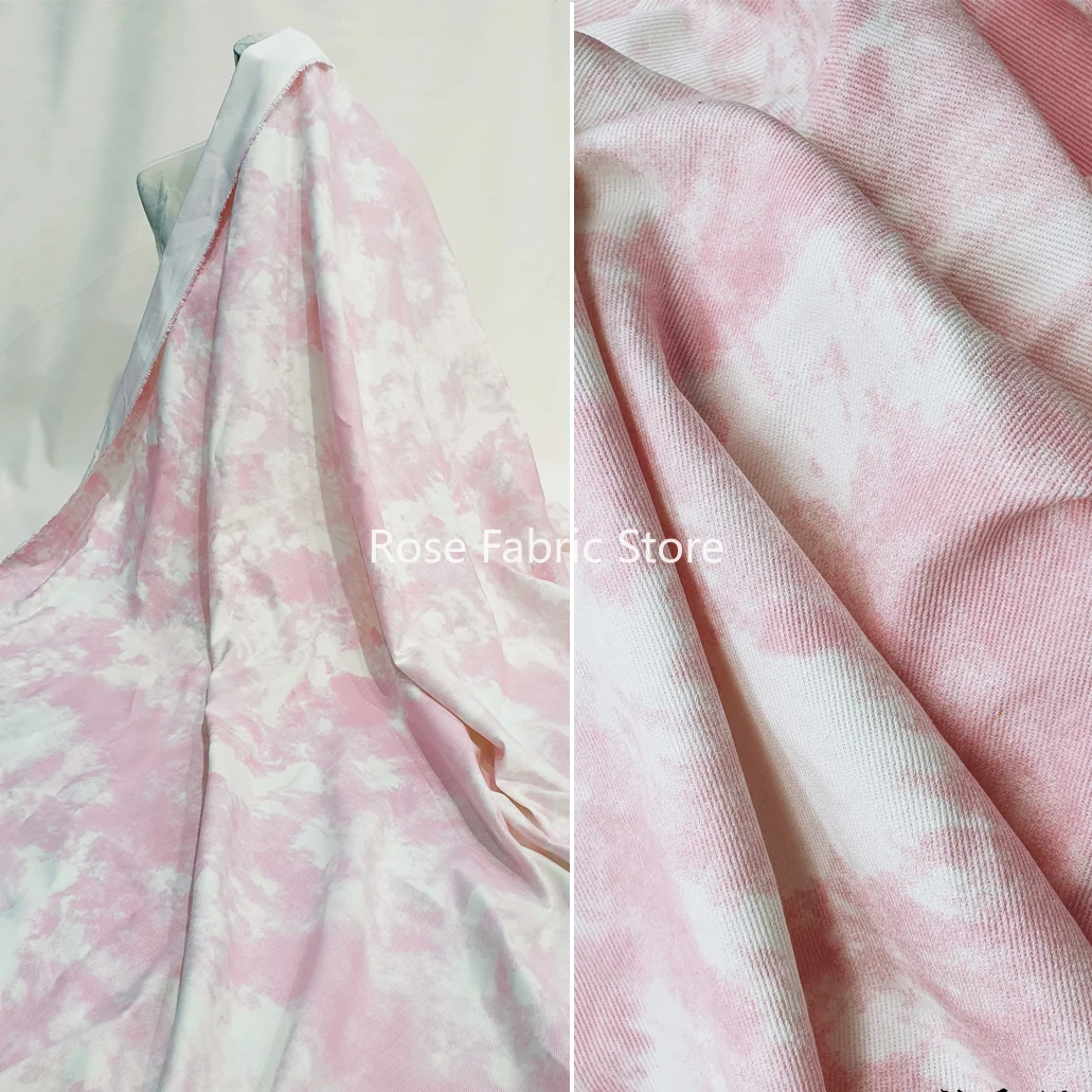 Tela vaquera teñida con lazo de alta calidad, tela vaquera estampada colorida, sarga de algodón, costura de vestido, abrigo, Blazer, bricolaje, hecho a mano, 50cm